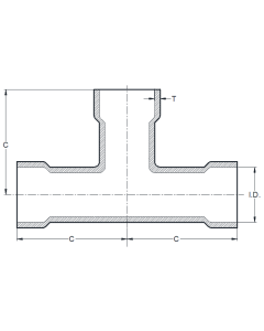 00.50" TEE BE SCH 5S 304/L