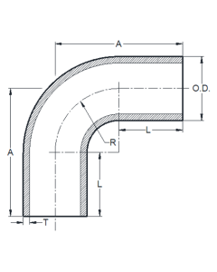 01.00" 90LR LT SCH 10S 316/L